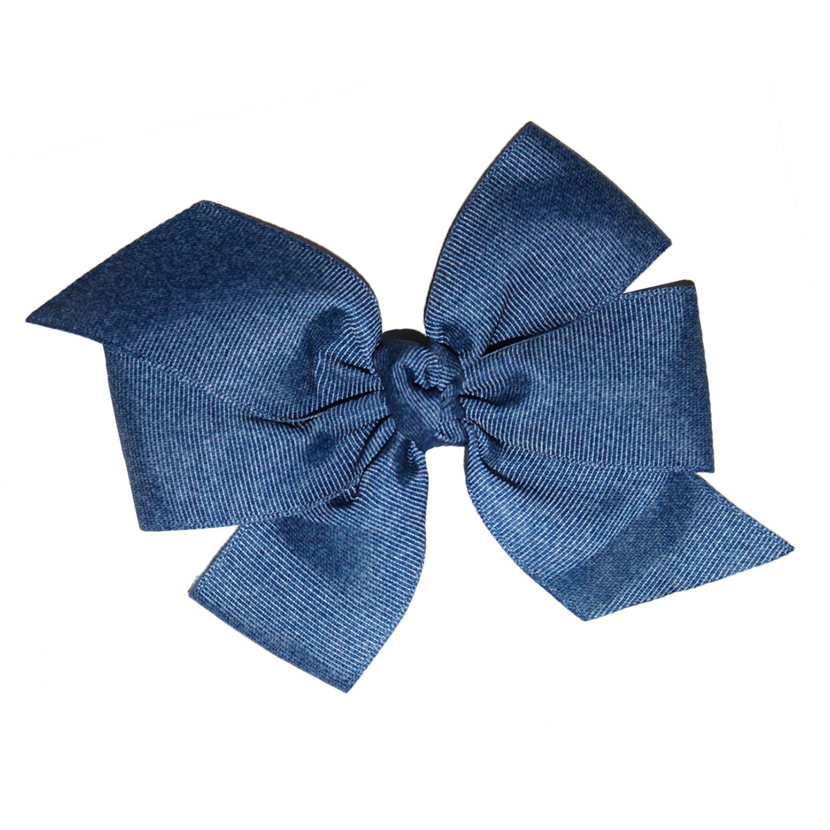 WD2U Baby Girls 5" Denim Blue Grosgrain Hair Bow White Headband