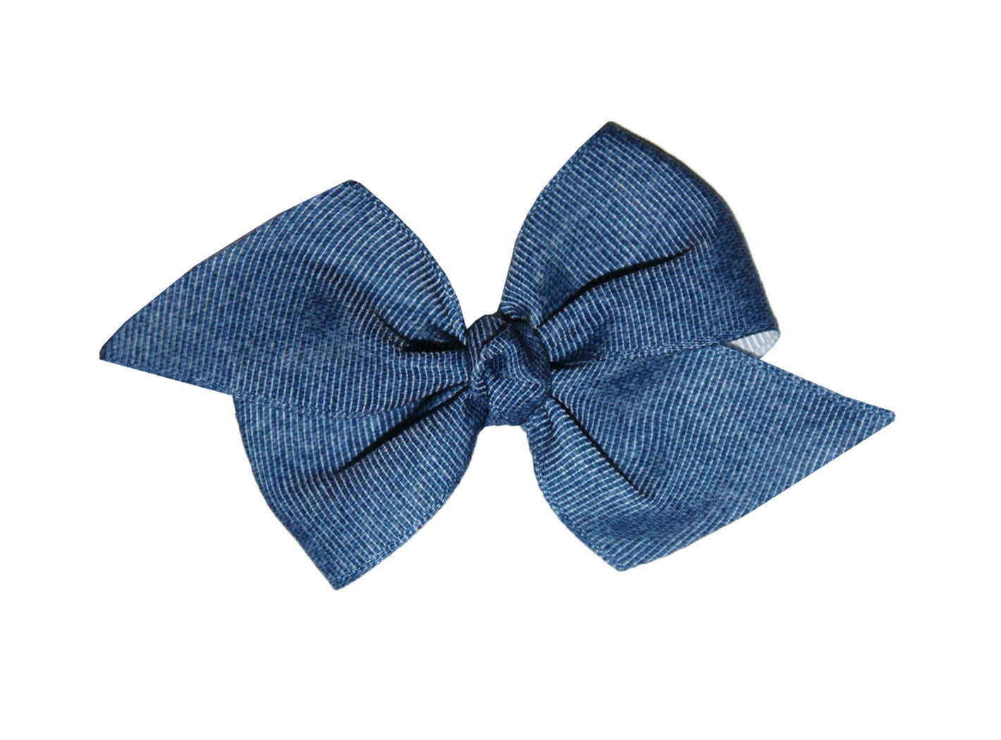 WD2U Baby Girls Set of 2 Denim Blue Grosgrain 3" Hair Bows Alligator Clips