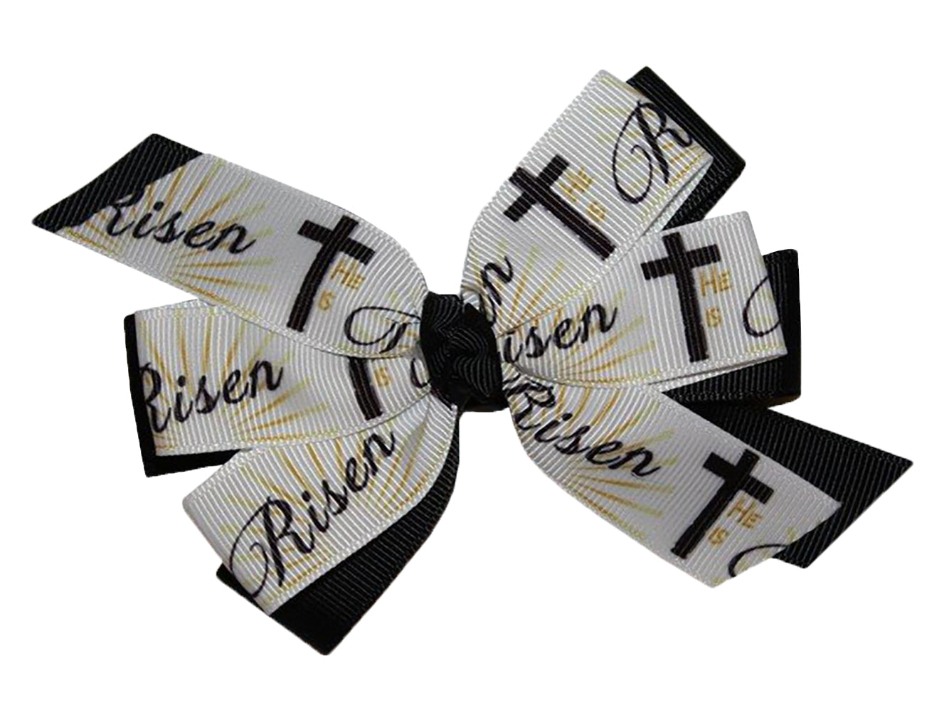 7/8" Grosgrain Ribbon He is Risen Christian Cross DIY Hair Bows Crafts