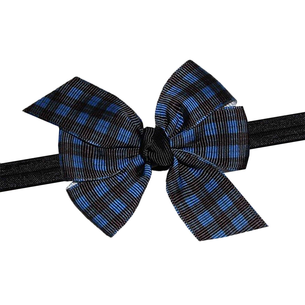 WD2U Baby Girls Infant Scottish Blue Tartan Plaid 3" Hair Bow Stretch Headband