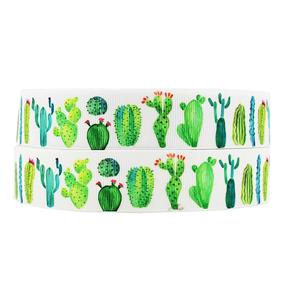 7/8" Grosgrain Ribbon Cactus Desert Flower Succulent DIY Hair Bows Crafts