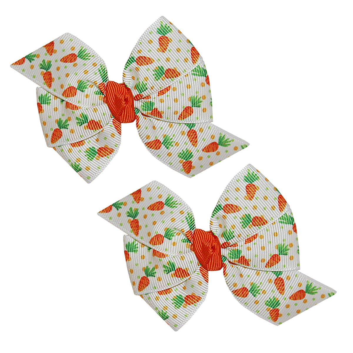 1" Grosgrain Ribbon Polka Dotted Carrot Bunny Bait Garden Print DIY Crafts Hair Bows