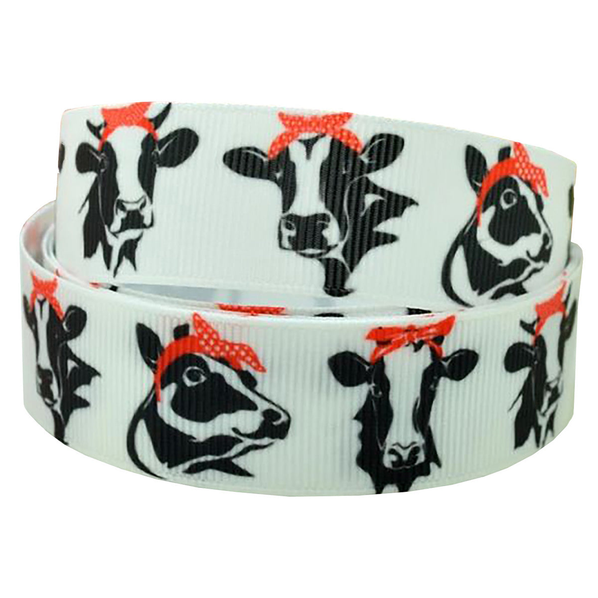 7/8" Crazy Heifer Holstein Cow Grosgrain Ribbon DIY Hair Bows Crafts