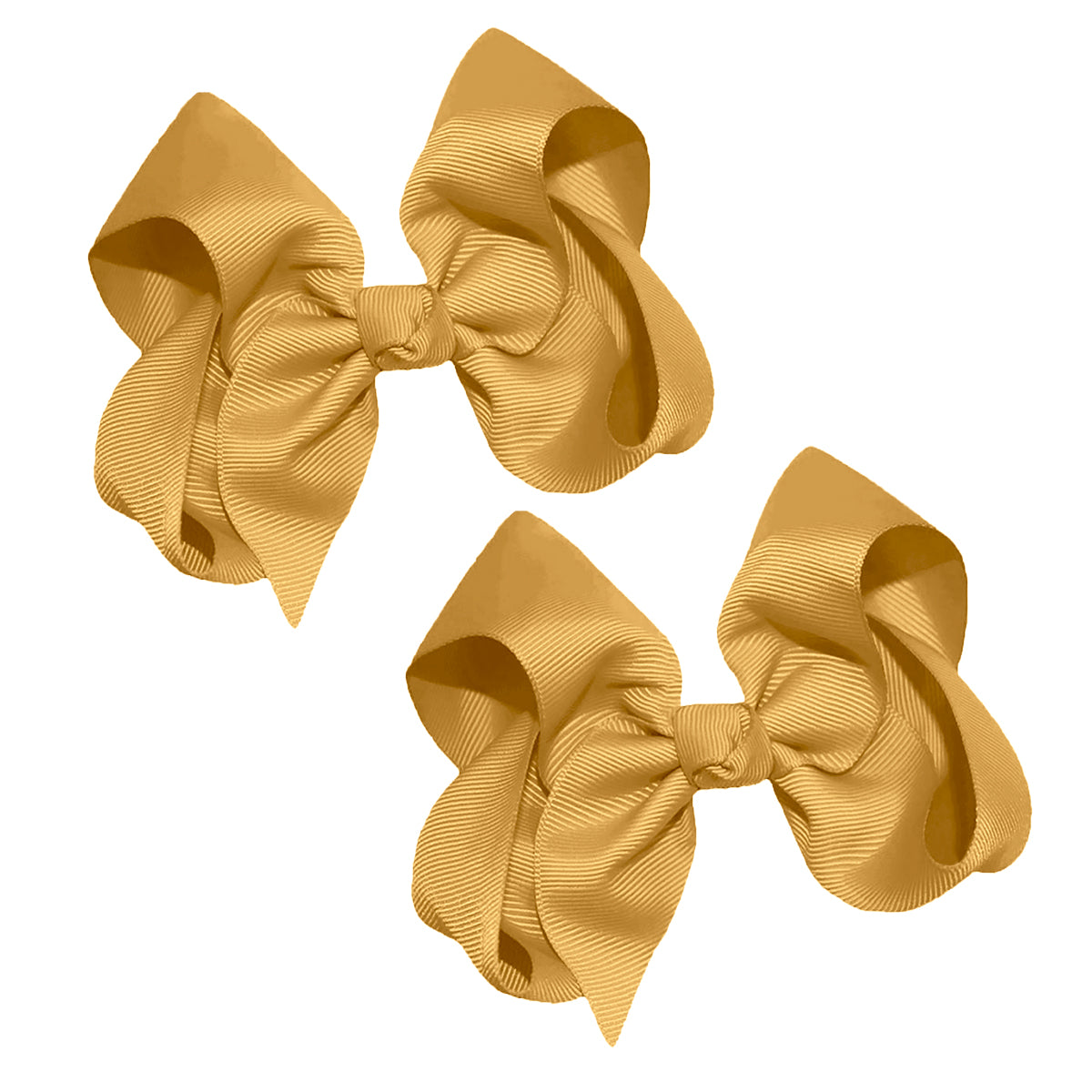 WD2U Girls Set of Two 4" Solid Grosgrain Pigtail Hair Bows French Clip Barrettes