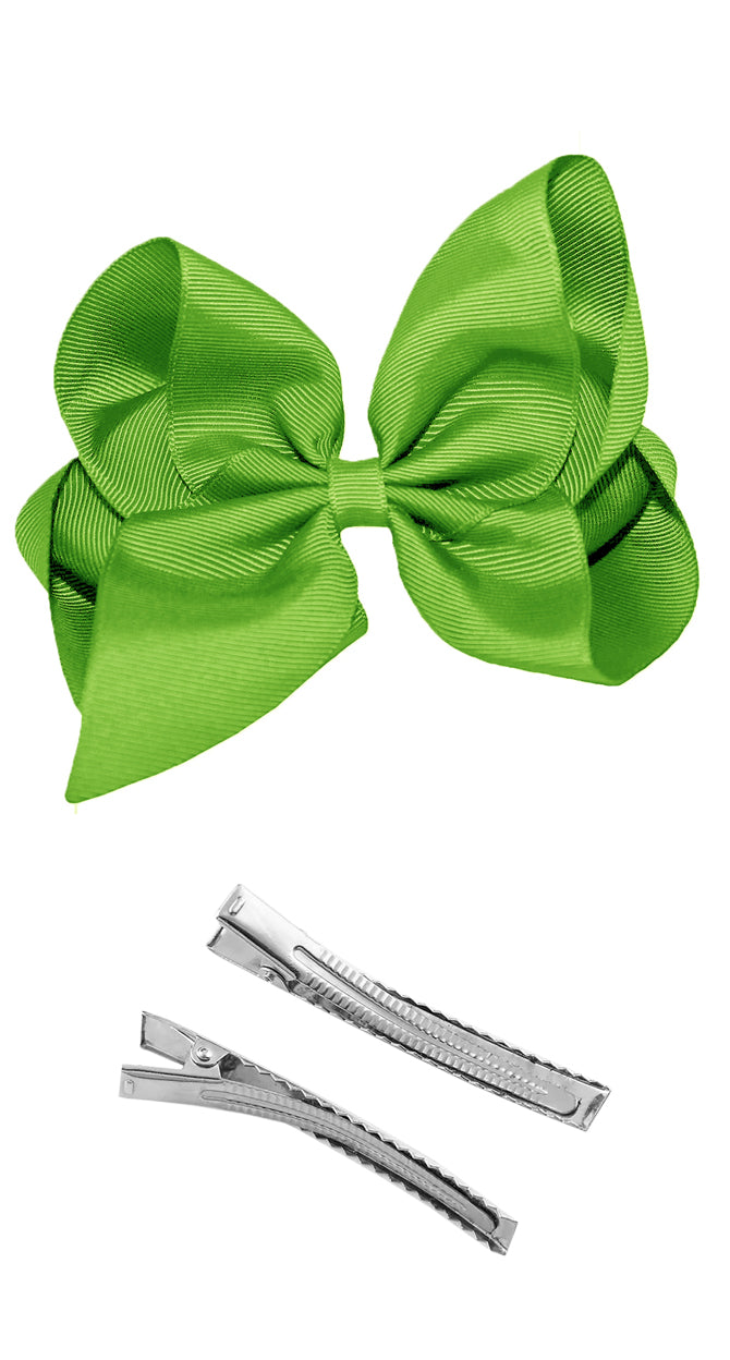WD2U Girls 6" Classic Style Large Boutique Grosgrain Hair Bow Alligator Clip