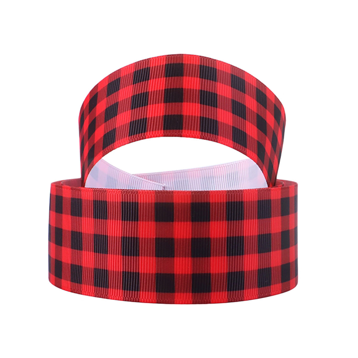 1.5" Grosgrain Ribbon Red Black Buffalo Plaid Lumberjack Ladybug DIY Bows Crafts