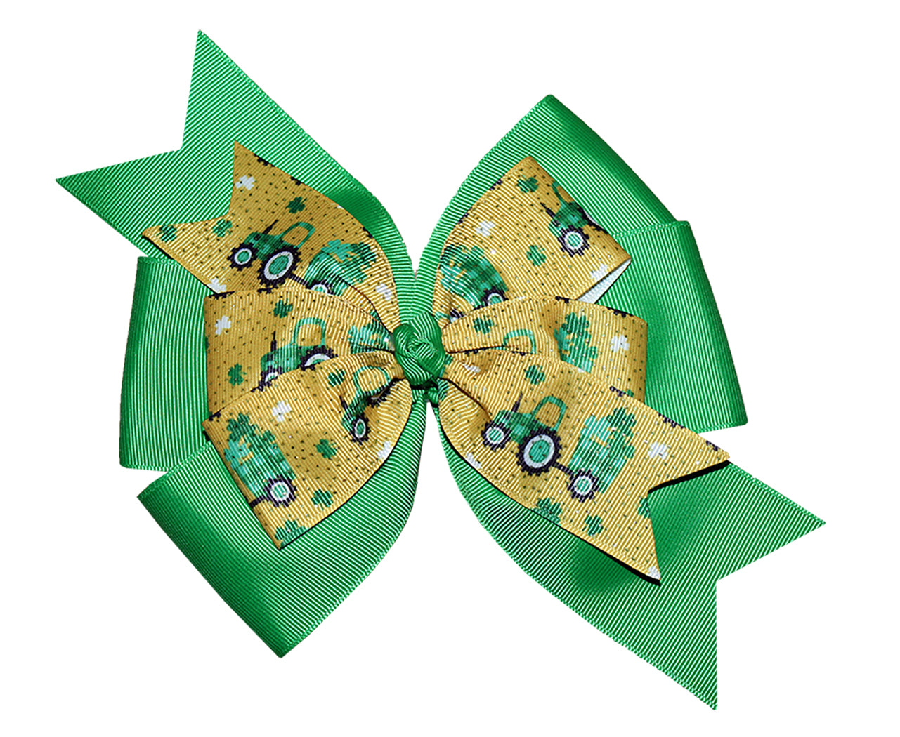 1.5" Grosgrain Tractor Loads of Luck St Patricks Day Ribbon DIY Crafts Bows