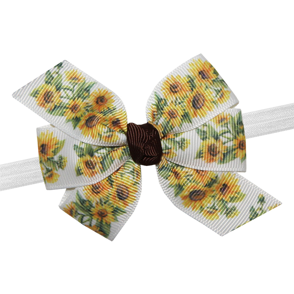 WD2U Baby Girls Infant Country Sunflower 3" Hair Bow Stretch Headband