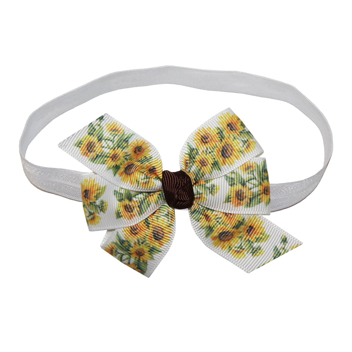 WD2U Baby Girls Infant Country Sunflower 3" Hair Bow Stretch Headband