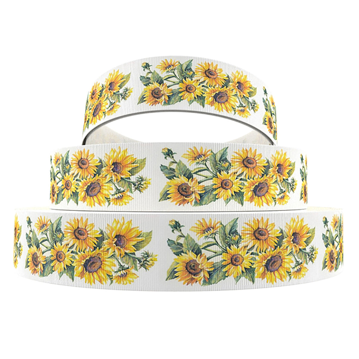 7/8" Country Sunflower Grosgrain Ribbon DIY Hair Bows Crafts