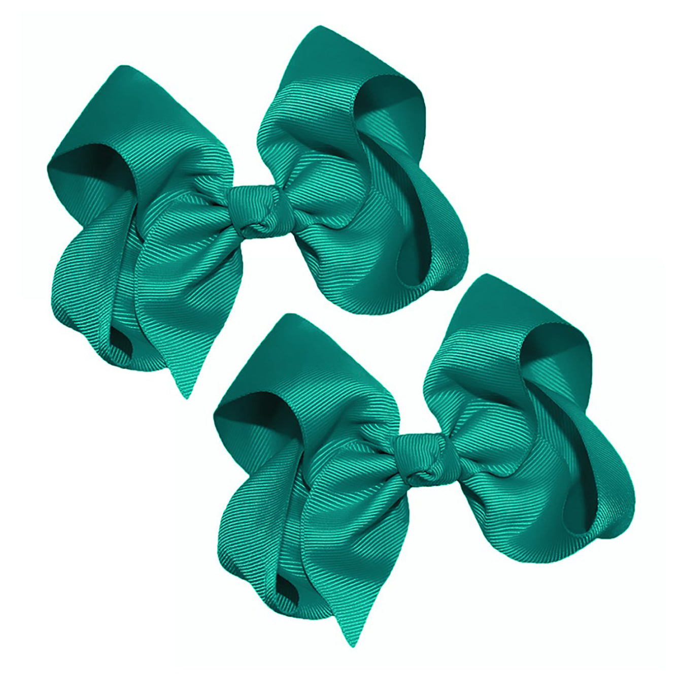 WD2U Girls Set of Two 4" Grosgrain Pigtail Hair Bows Alligator Clips