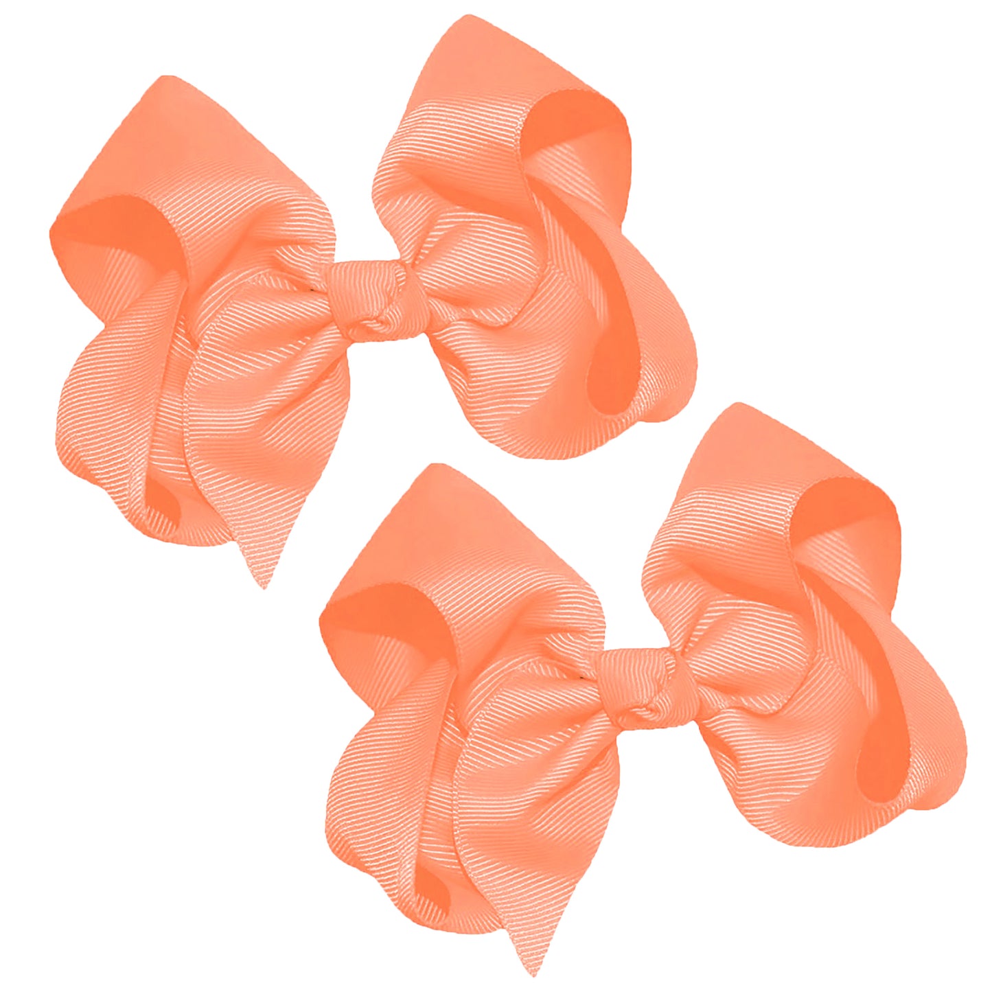 WD2U Girls Set of Two 4" Solid Grosgrain Pigtail Hair Bows Alligator Clips