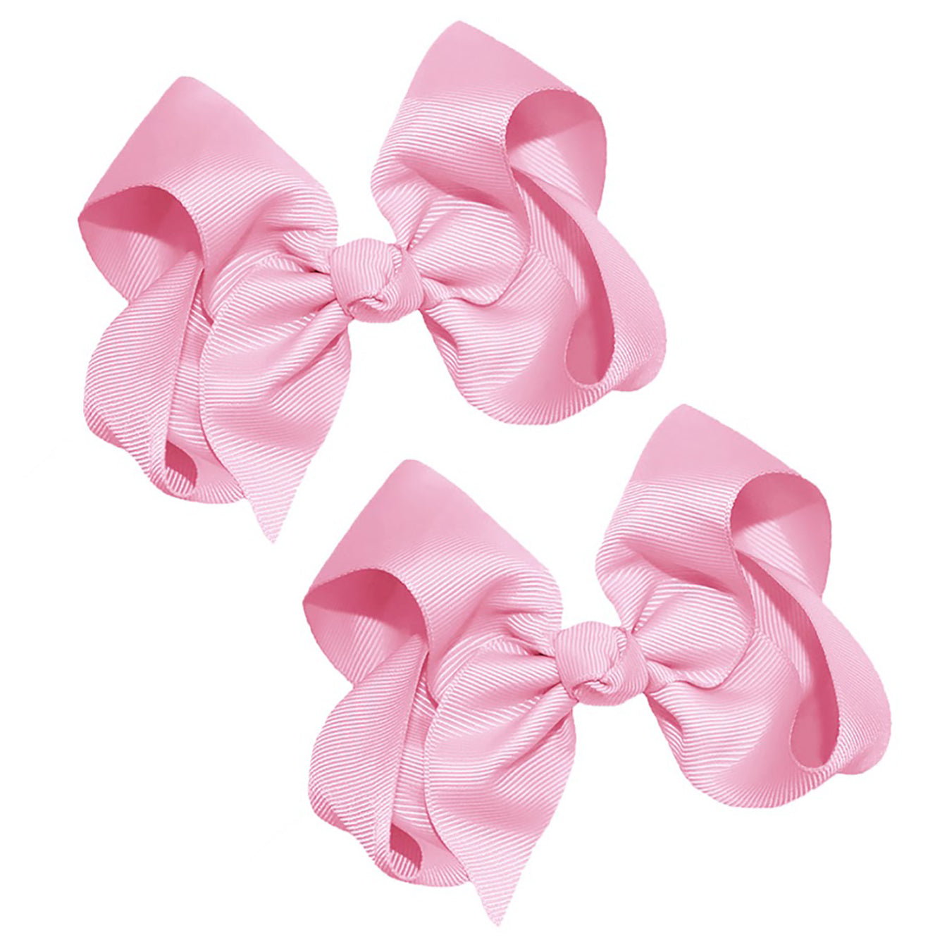 WD2U Girls Set of Two 4" Solid Grosgrain Pigtail Hair Bows Alligator Clips
