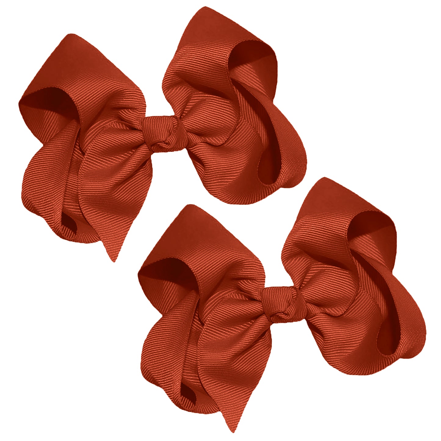 WD2U Girls Set of Two 4" Solid Grosgrain Pigtail Hair Bows Alligator Clips