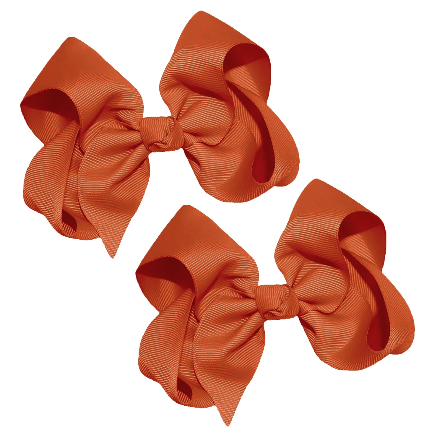 WD2U Girls Set of Two 4" Solid Grosgrain Pigtail Hair Bows Alligator Clips