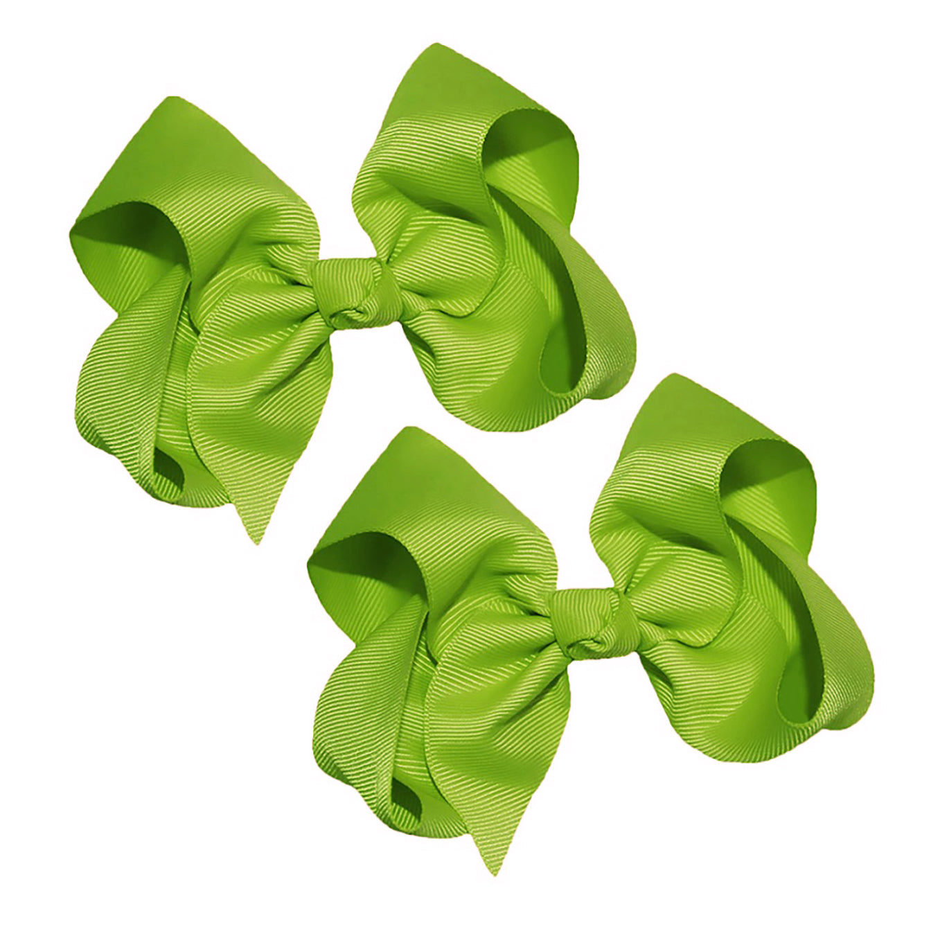 WD2U Girls Set of Two 4" Solid Grosgrain Pigtail Hair Bows French Clip Barrettes