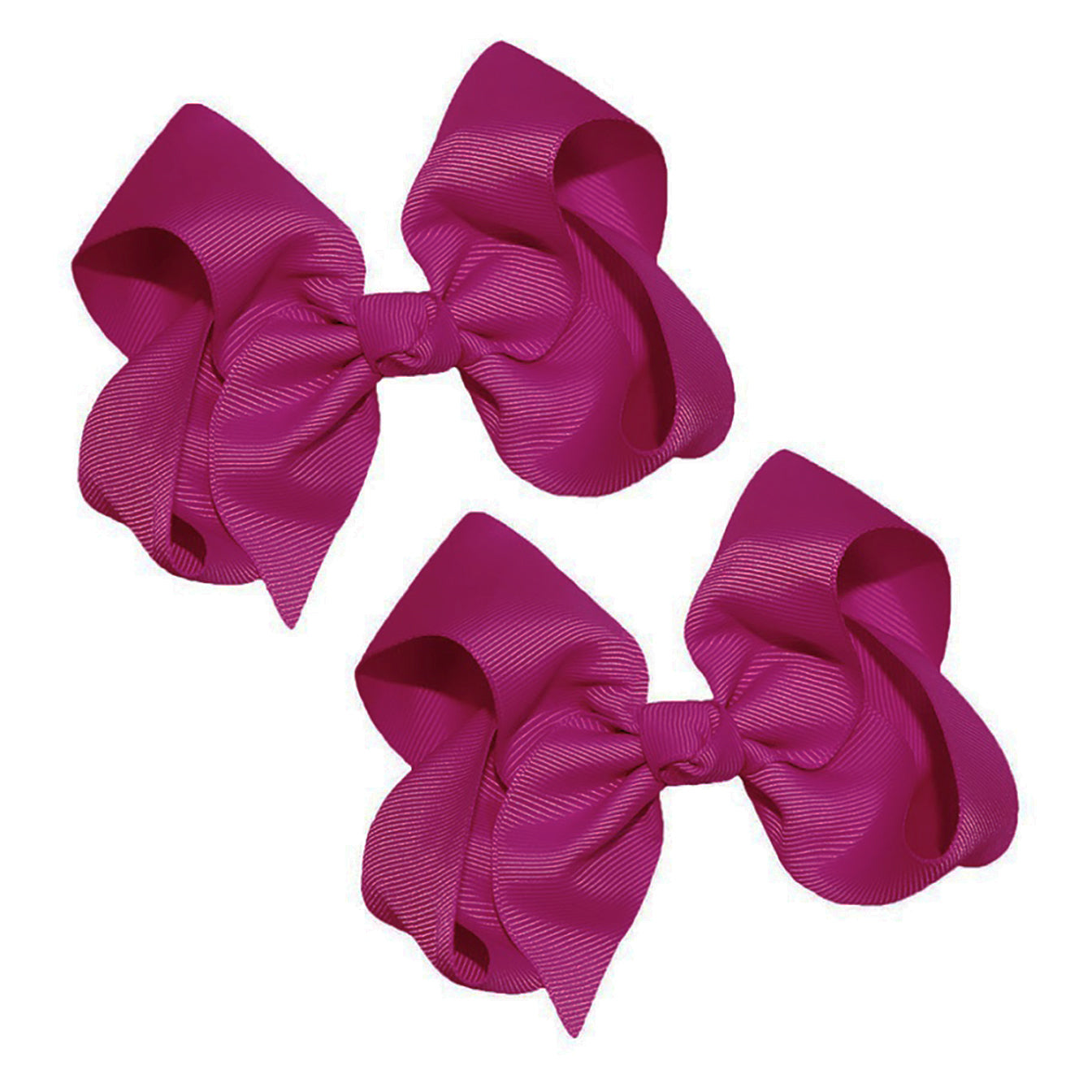 WD2U Girls Set of Two 4" Solid Grosgrain Pigtail Hair Bows French Clip Barrettes