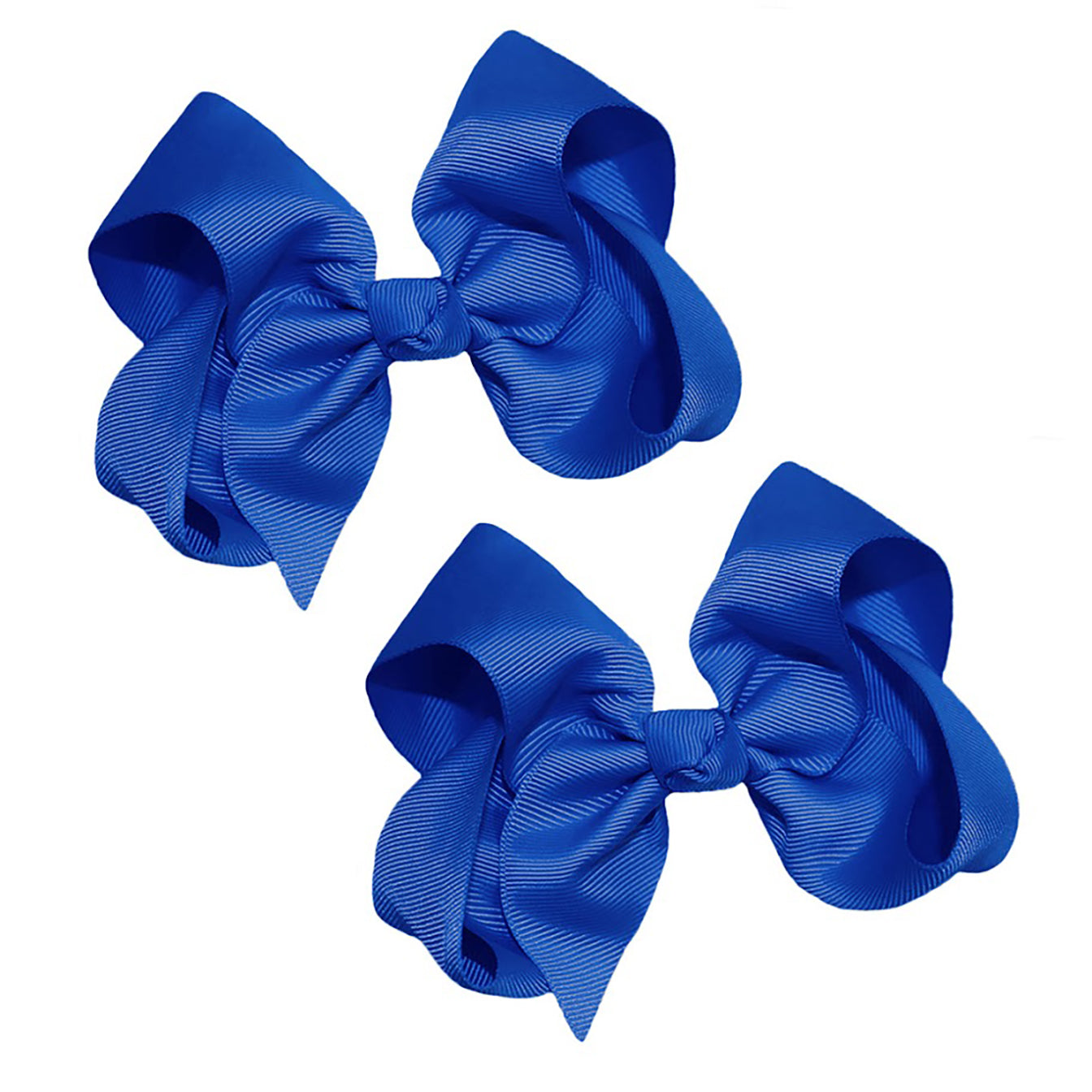WD2U Girls Set of Two 4" Solid Grosgrain Pigtail Hair Bows French Clip Barrettes