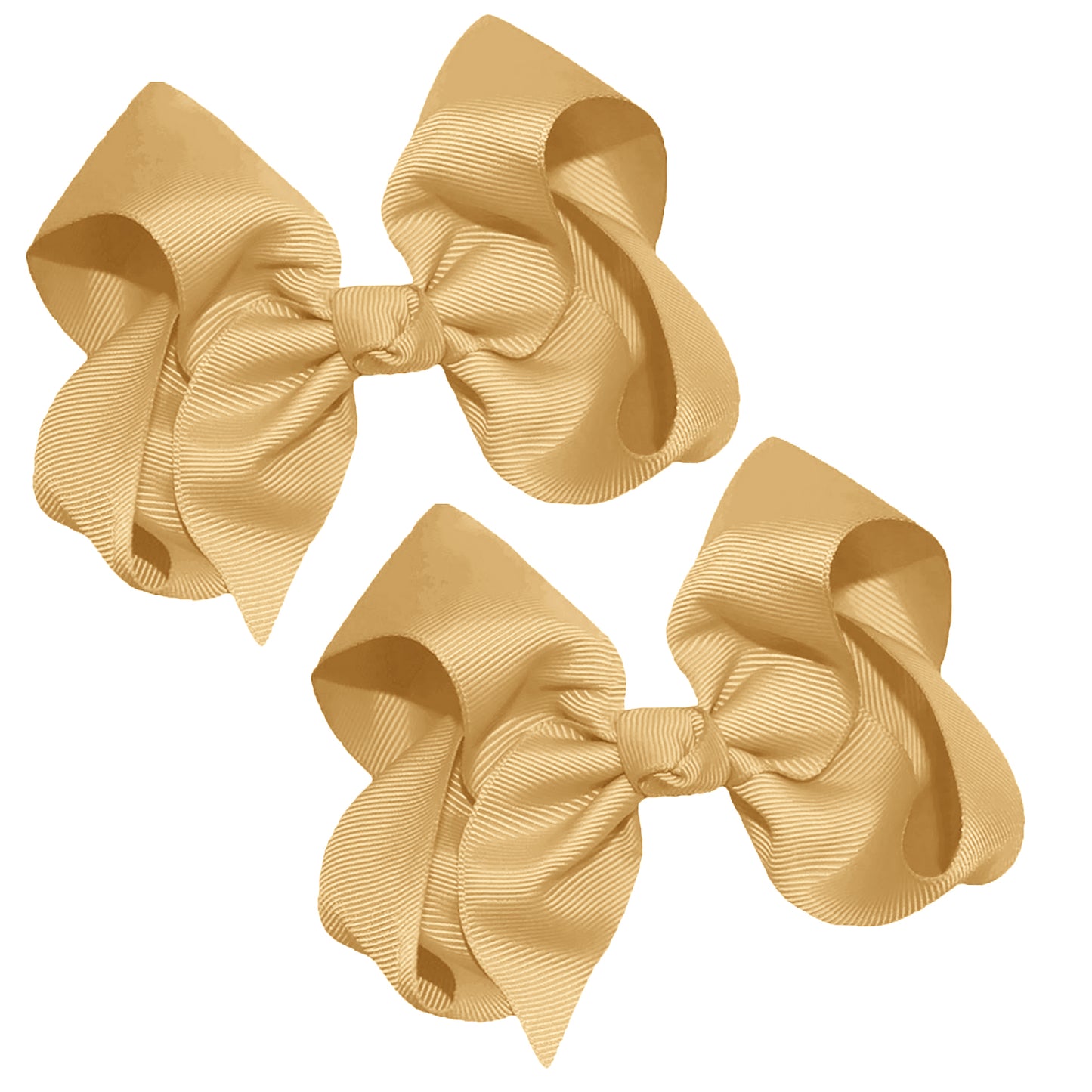 WD2U Girls Set of Two 4" Solid Grosgrain Pigtail Hair Bows French Clip Barrettes