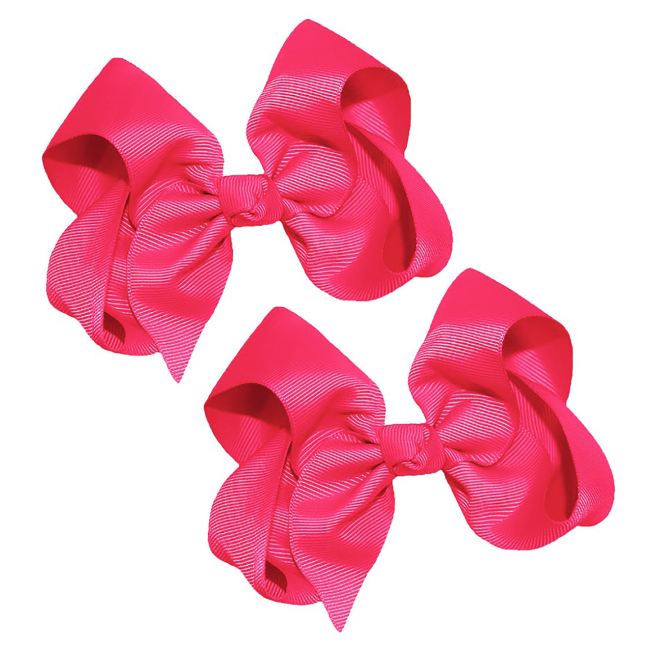 WD2U Girls Set of Two 4" Grosgrain Pigtail Hair Bows Alligator Clips