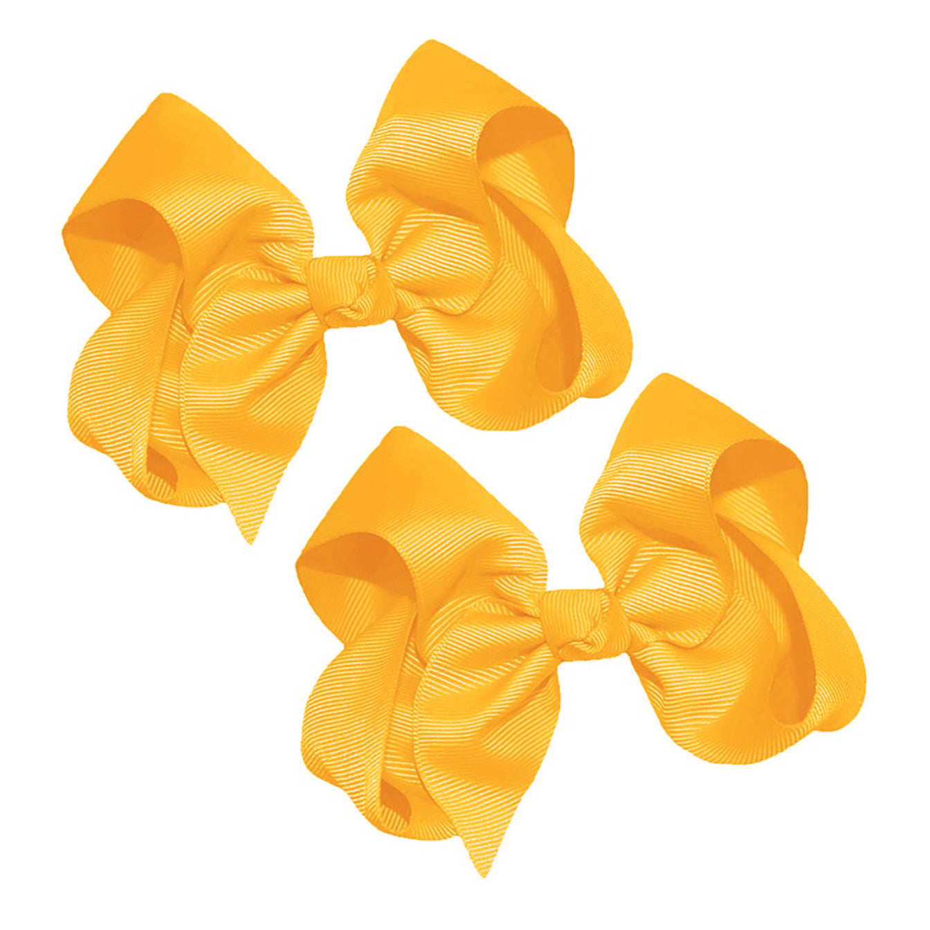 WD2U Girls Set of Two 4" Solid Grosgrain Pigtail Hair Bows French Clip Barrettes