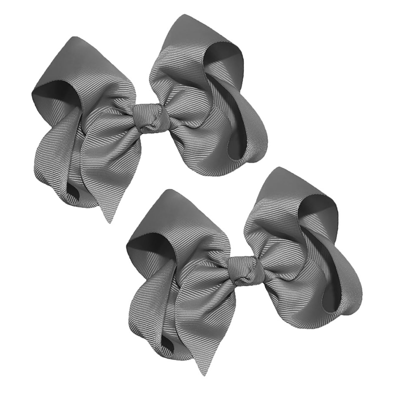 WD2U Girls Set of Two 4" Solid Grosgrain Pigtail Hair Bows French Clip Barrettes