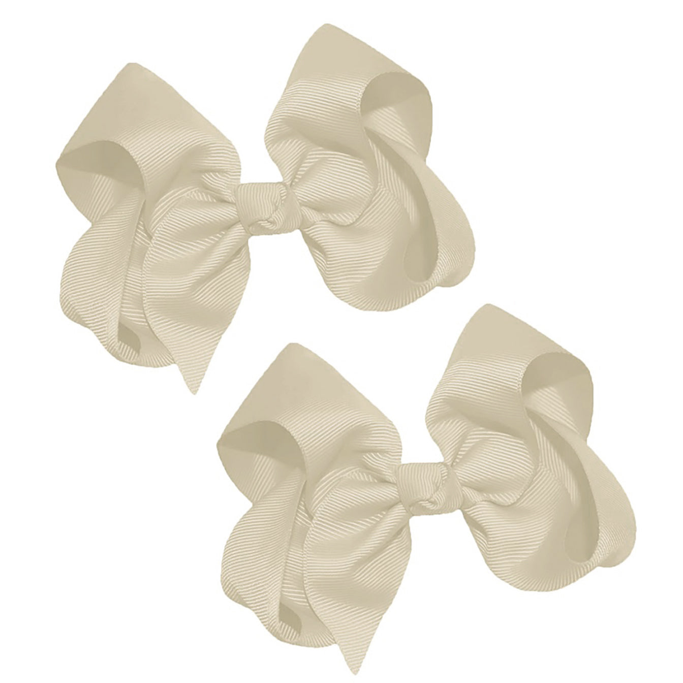 WD2U Girls Set of Two 4" Solid Grosgrain Pigtail Hair Bows French Clip Barrettes