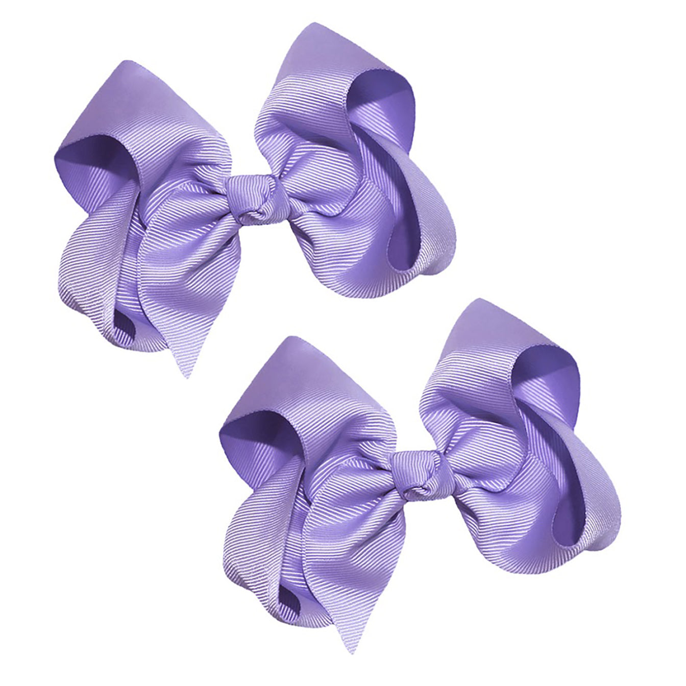 WD2U Girls Set of Two 4" Grosgrain Pigtail Hair Bows Alligator Clips