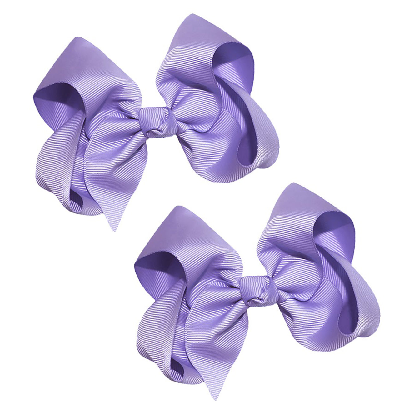 WD2U Girls Set of Two 4" Solid Grosgrain Pigtail Hair Bows French Clip Barrettes