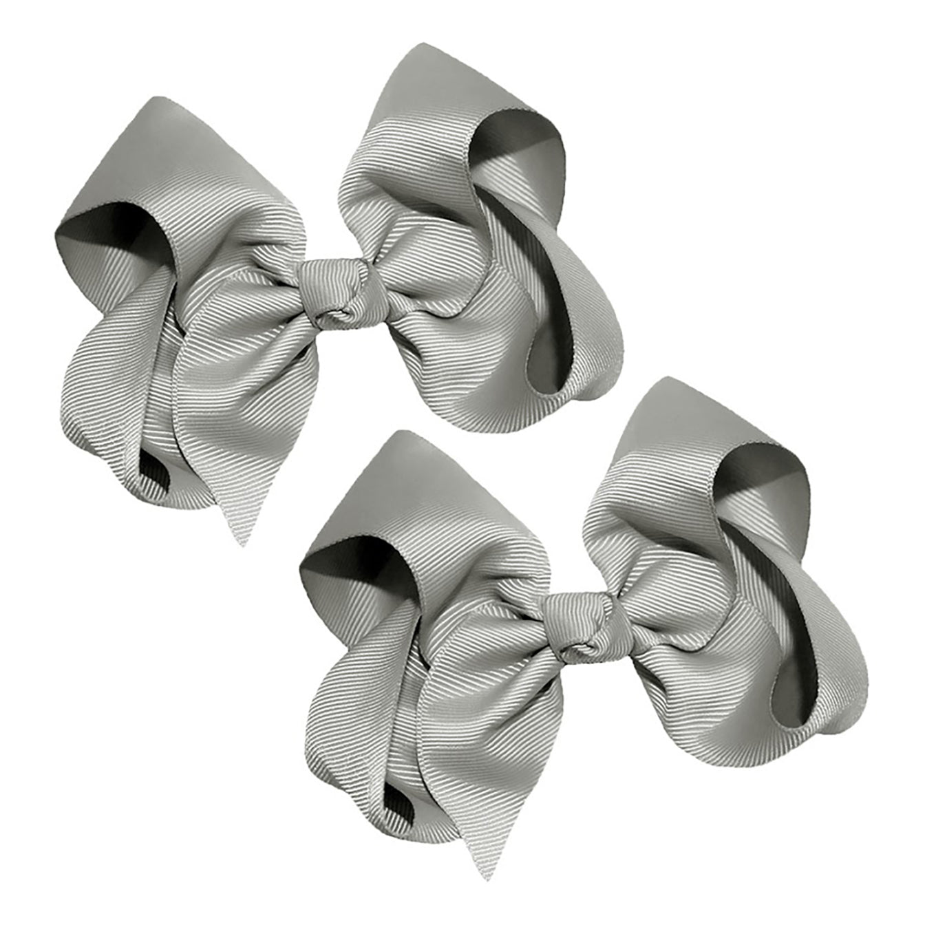 WD2U Girls Set of Two 4" Solid Grosgrain Pigtail Hair Bows French Clip Barrettes