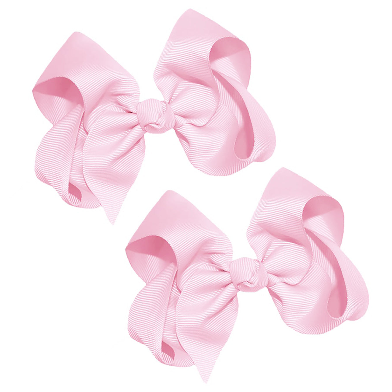 WD2U Girls Set of Two 4" Solid Grosgrain Pigtail Hair Bows French Clip Barrettes
