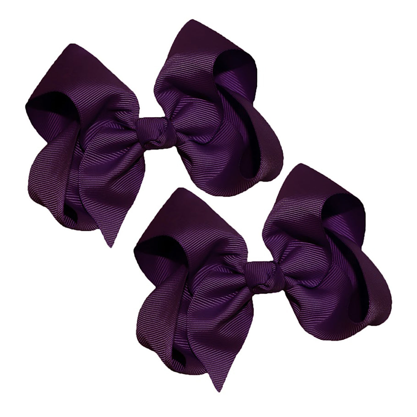 WD2U Girls Set of Two 4" Grosgrain Pigtail Hair Bows Alligator Clips