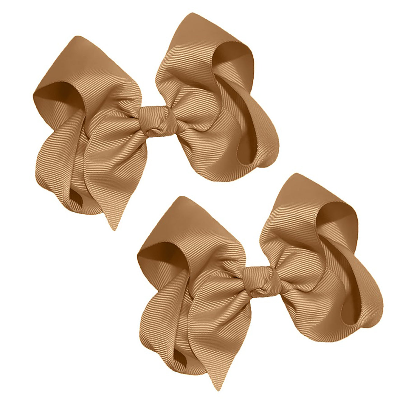 WD2U Girls Set of Two 4" Solid Grosgrain Pigtail Hair Bows French Clip Barrettes