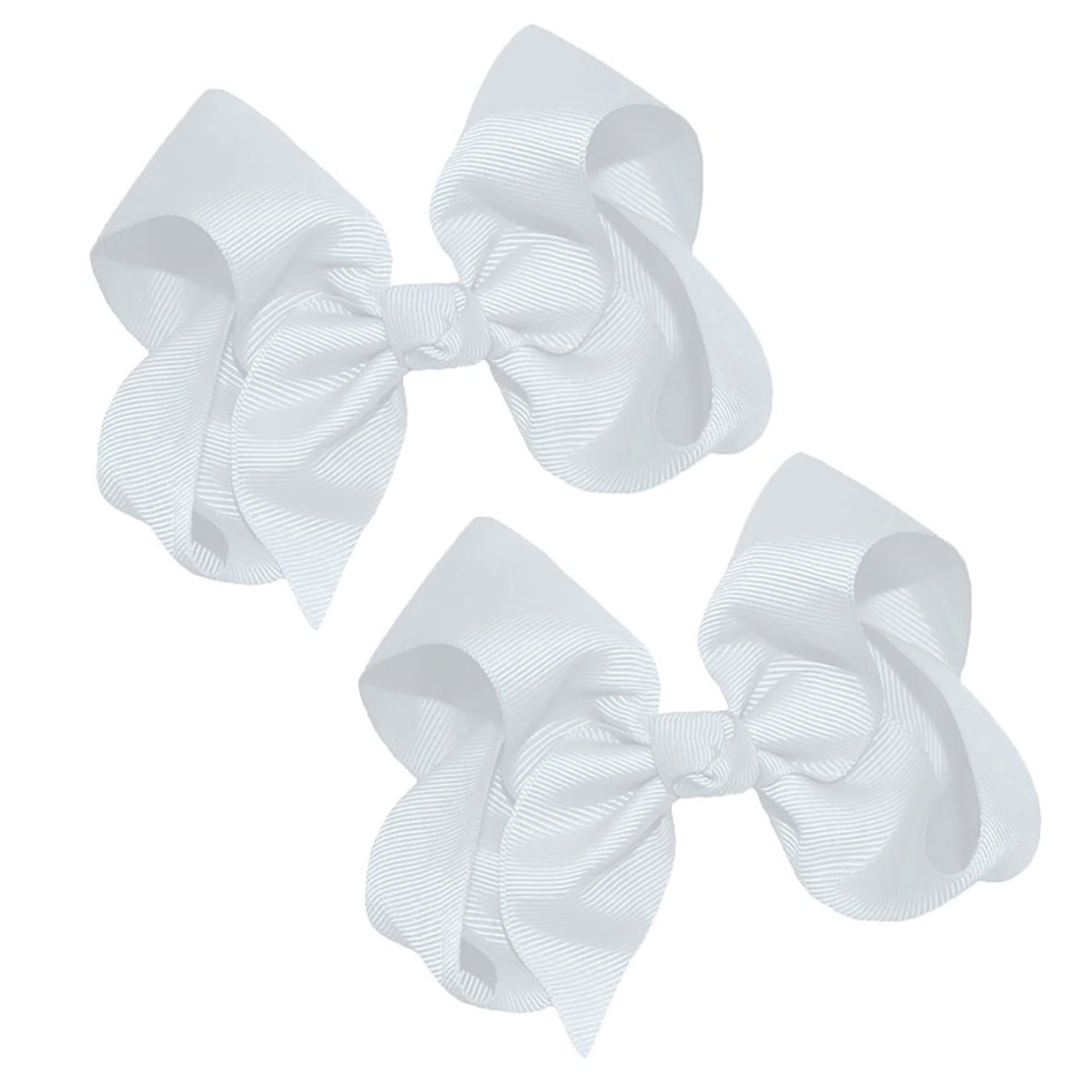 WD2U Girls Set of Two 4" Solid Grosgrain Pigtail Hair Bows French Clip Barrettes