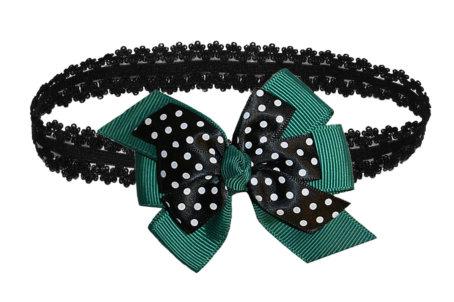 WD2U Baby Girls Infant 3" Polka Dotted Grosgrain Hair Bow Headband