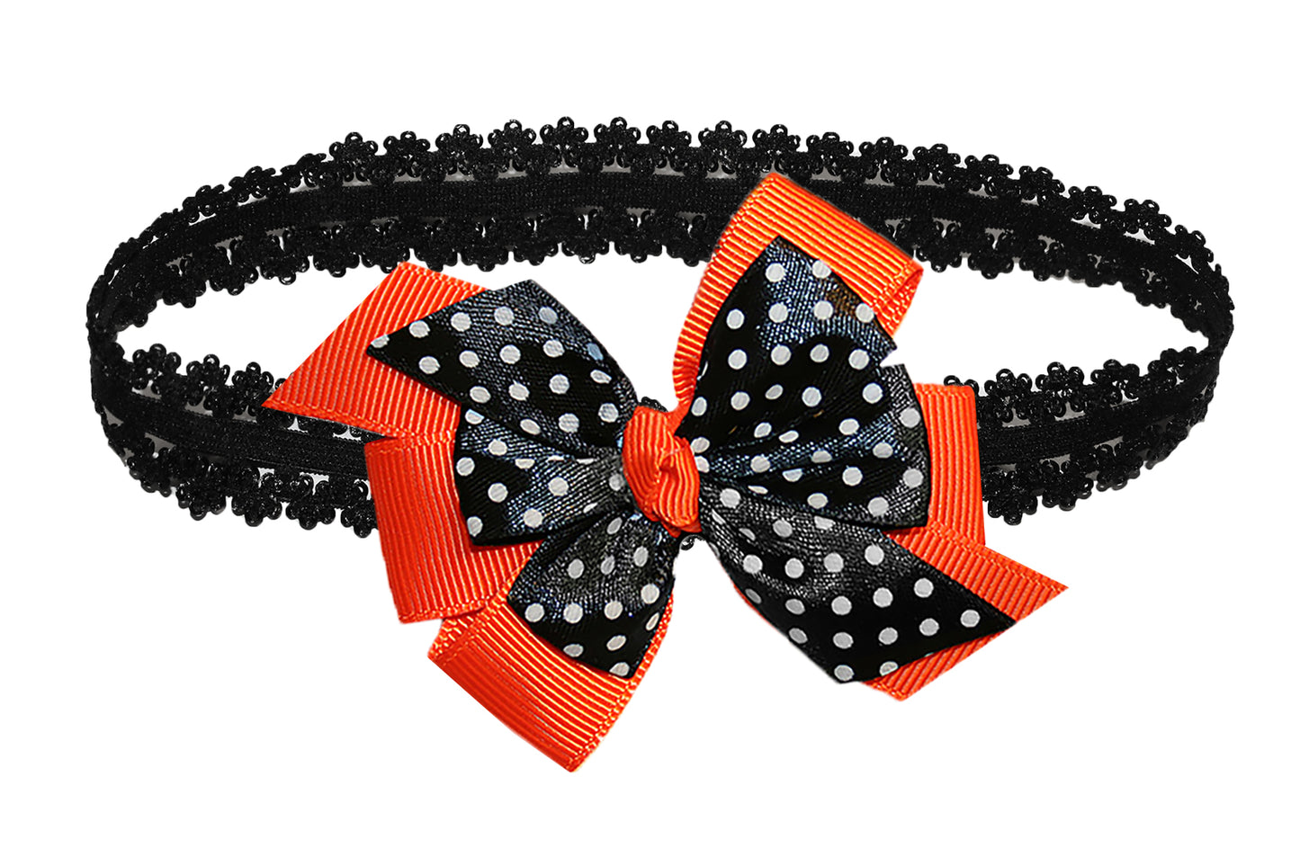 WD2U Baby Girls Infant 3" Polka Dotted Grosgrain Hair Bow Headband