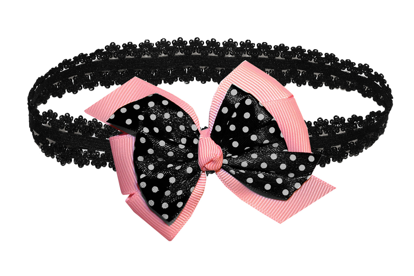 WD2U Baby Girls Infant 3" Polka Dotted Grosgrain Hair Bow Headband