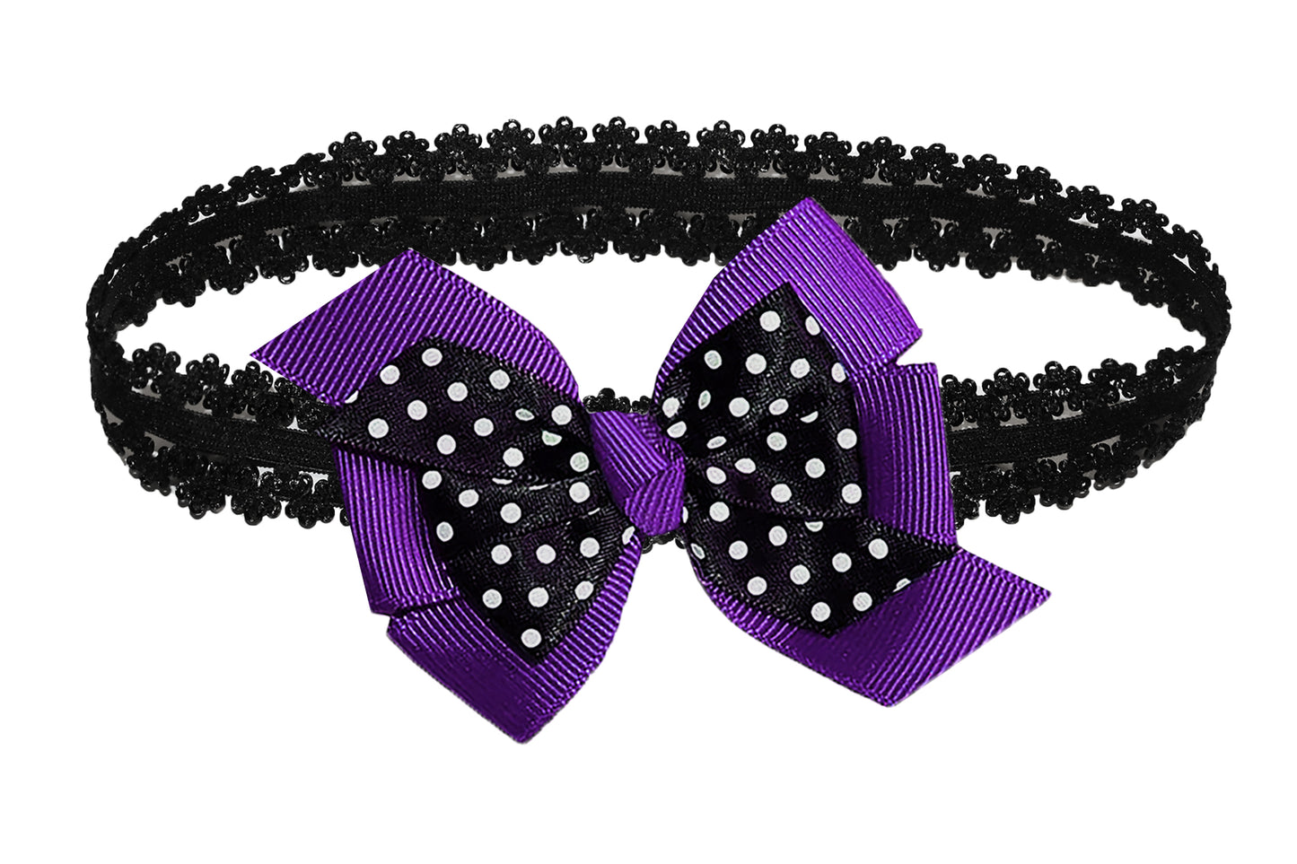 WD2U Baby Girls Infant 3" Polka Dotted Grosgrain Hair Bow Headband