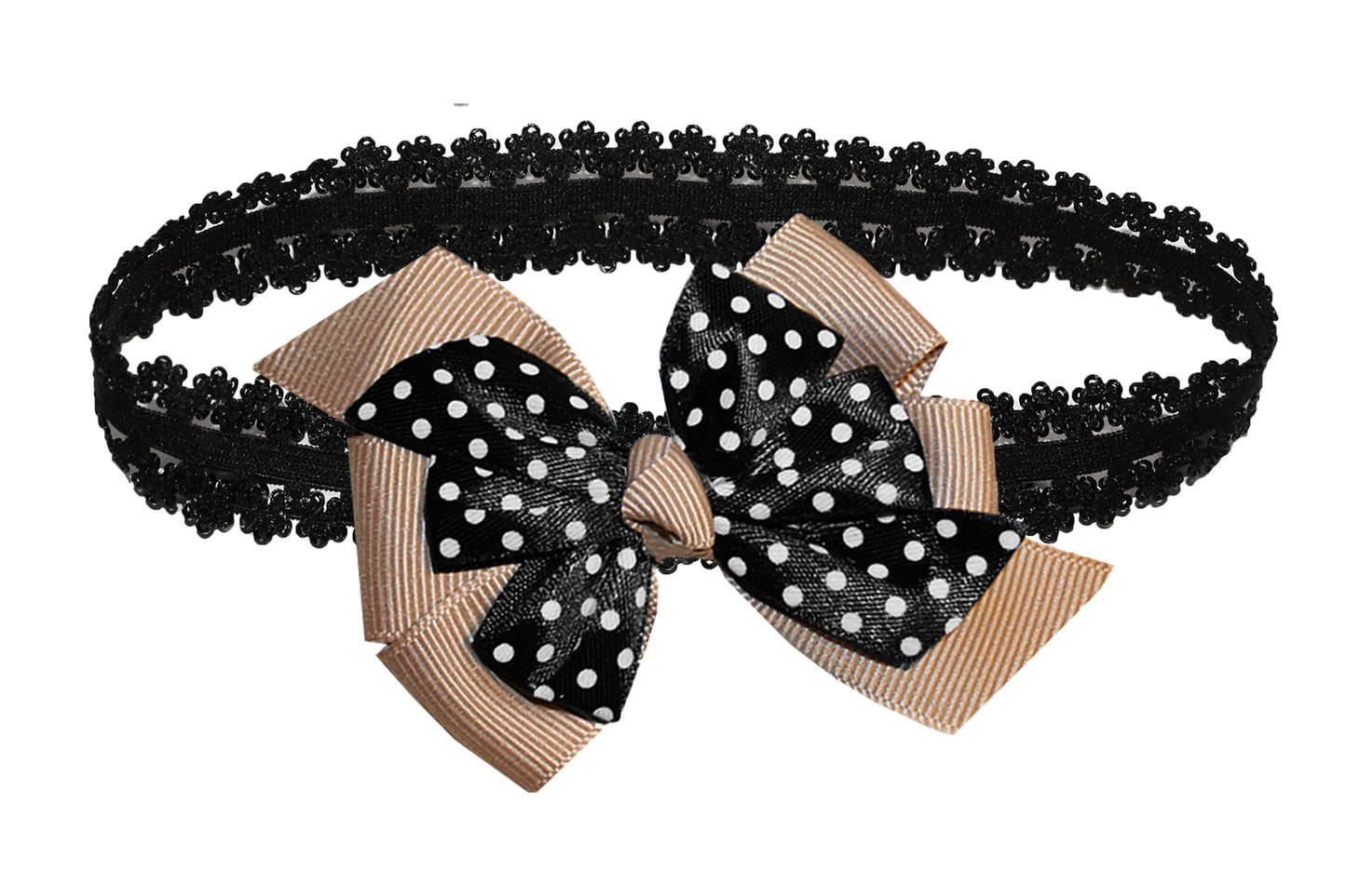 WD2U Baby Girls Infant 3" Polka Dotted Grosgrain Hair Bow Headband