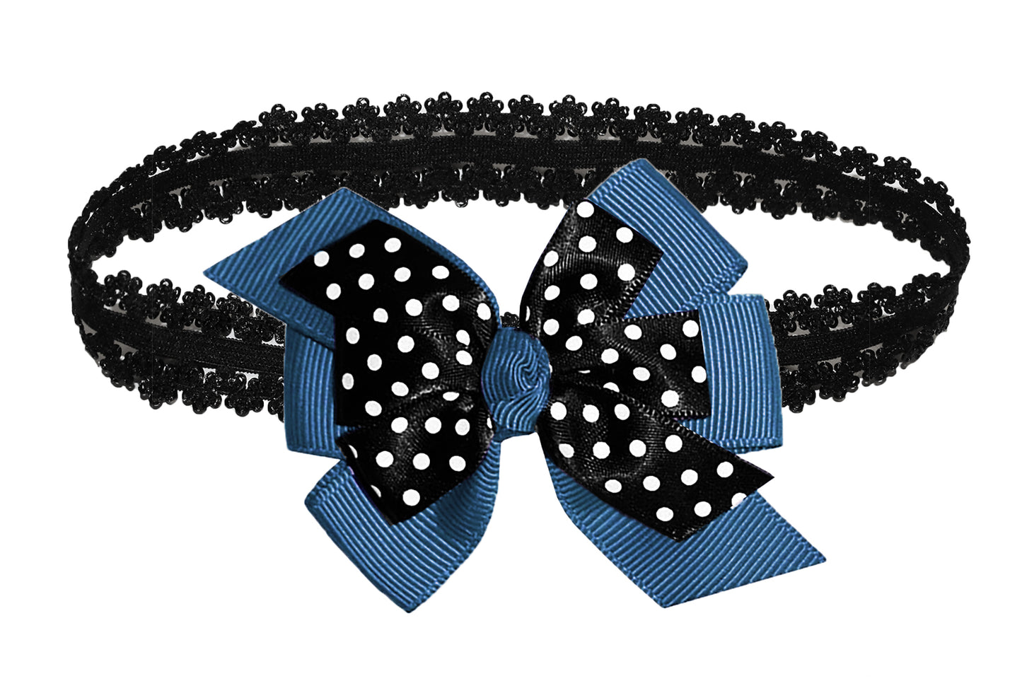 WD2U Baby Girls Infant 3" Polka Dotted Grosgrain Hair Bow Headband