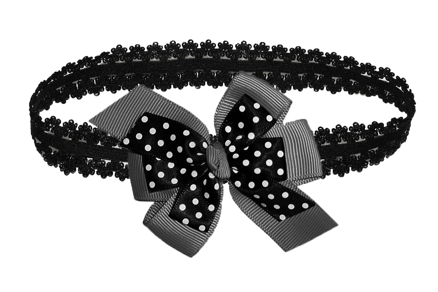 WD2U Baby Girls Infant 3" Polka Dotted Grosgrain Hair Bow Headband