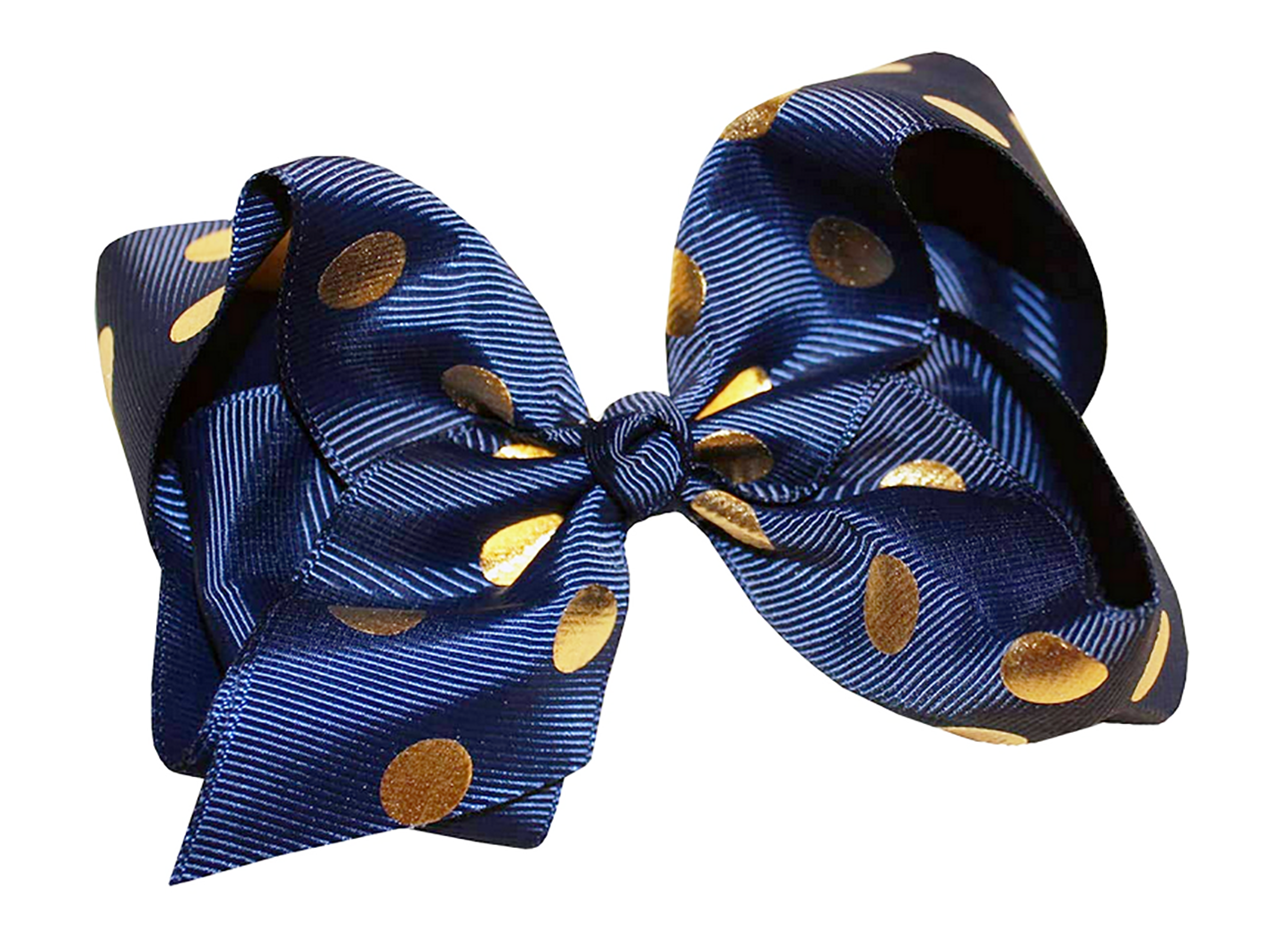 WD2U Girl 6" Large Polka Dotted Grosgrain Boutique Hair Bow French Clip Barrette