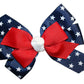 WD2U Girls 4.5" Red White Blue Star Spangled Patriotic Hair Bow French Clip Barrette