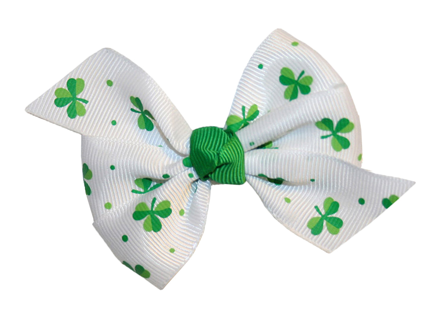 WD2U Baby Girls Set of 2 St Patricks Dotted Shamrock 3" Hair Bows Alligator Clips