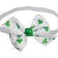 WD2U Baby Girls St Patricks Dotted Shamrock 3" Hair Bow Stretch Headband