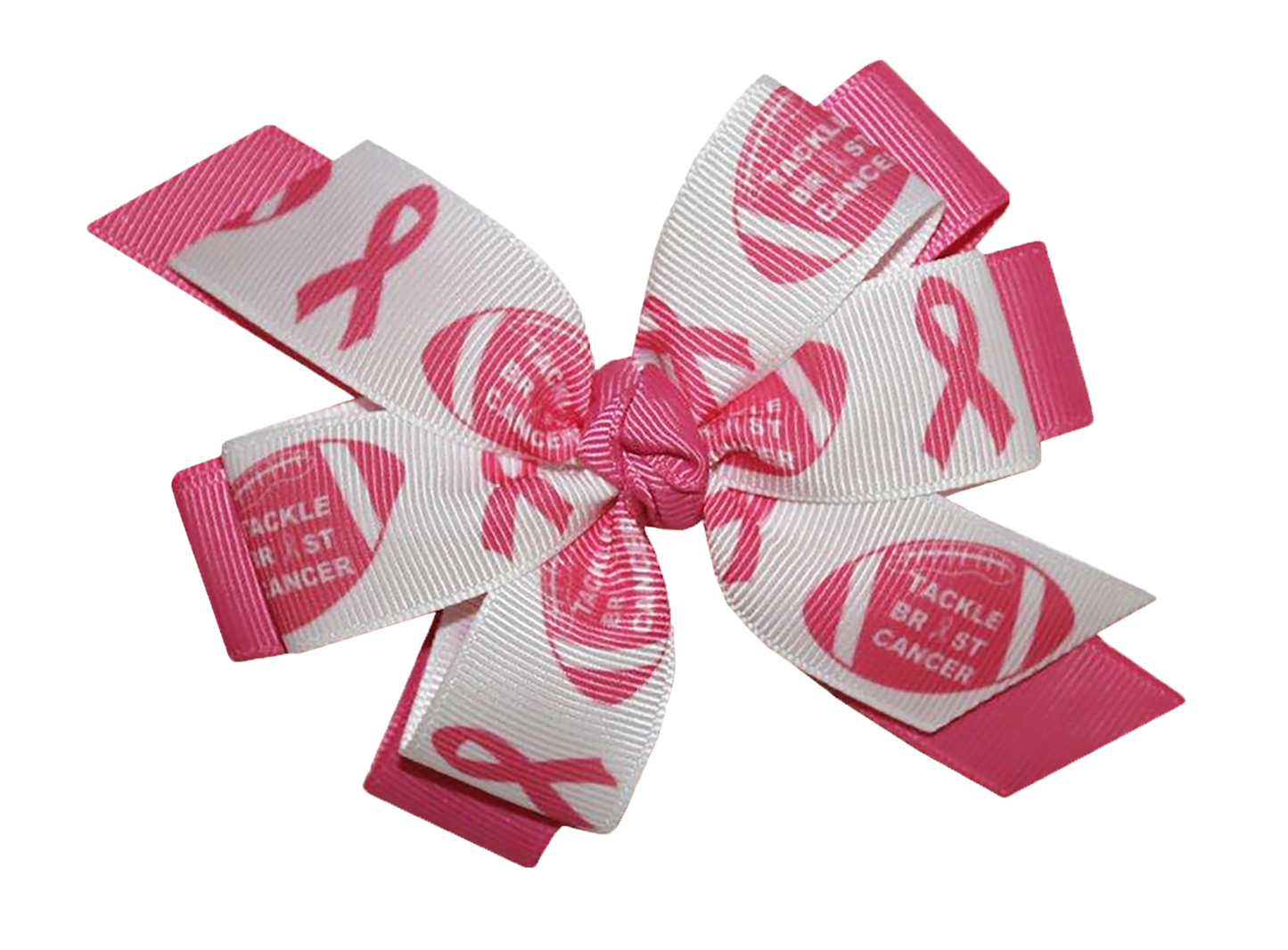 WD2U Deluxe Tackle Breast Cancer Pink October Football Hair Bow Stretch Headband
