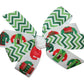 WD2U Girls Green Chevron & Ugly Christmas Sweater Party Hair Bow French Clip