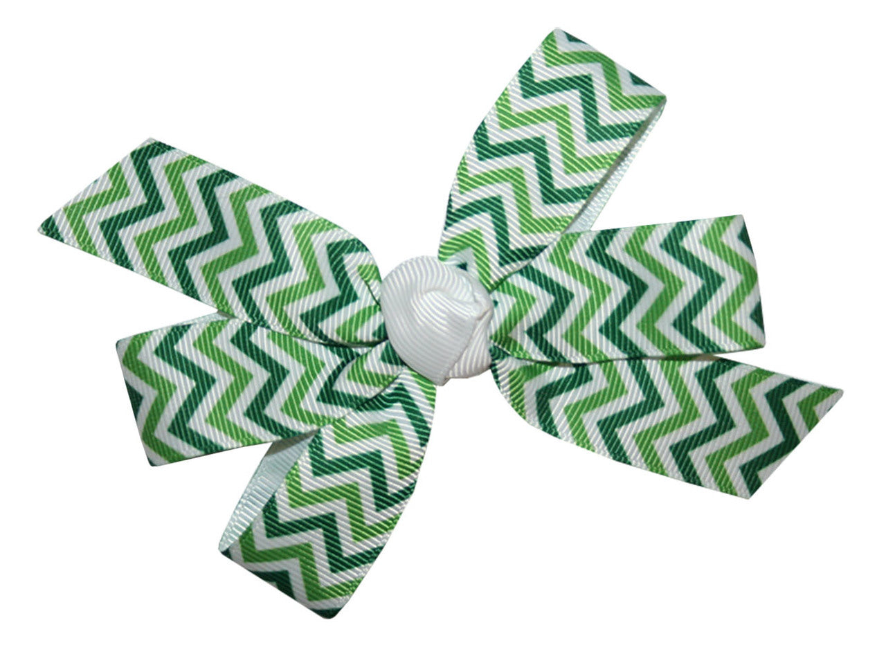 WD2U Girls Green Chevron St Patricks Day Boutique Hair Bow on Alligator Clip