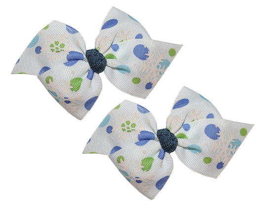 WD2U Baby Girls Set of 2 Country Christmas Snowflake Hair Bows Clips
