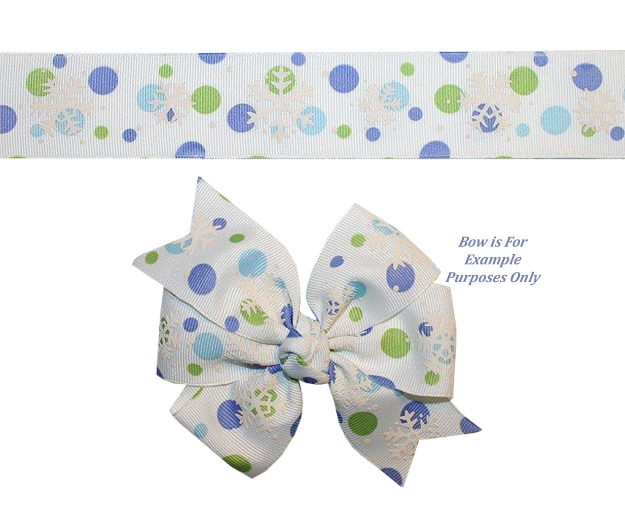 1.5" Grosgrain Frozen Snowflake Dotted Print Ribbon DIY Crafts Hair Bows